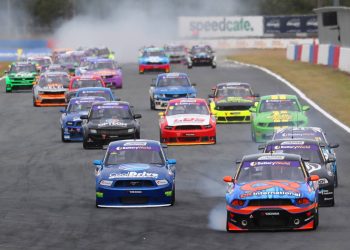 Another big field of Aussie Racing Cars is set to join the Superbikes at Queensland Raceway. Image: Supplied