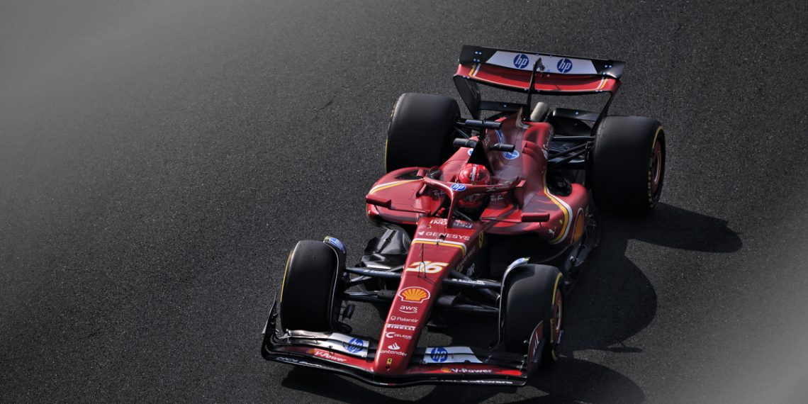 An off-sequence Charles Leclerc topped the opening practice session ahead of the Formula 1 Abu Dhabi Grand Prix. Image: Price / XPB Images