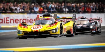 The #83 Ferrari 499P leads Le Mans after six hours