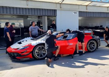 Arise Racing took to Wanneroo to shake down its two Ferrari GT3s. Image: Supplied