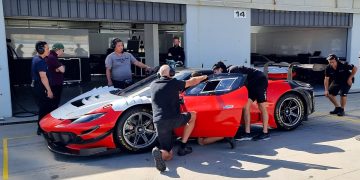 Arise Racing took to Wanneroo to shake down its two Ferrari GT3s. Image: Supplied