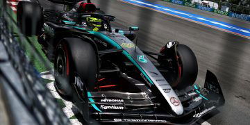Lewis Hamilton recorded a blistering lap in final practice for the Canadian Grand Prix to top the session. Image: Charniaux / XPB Images