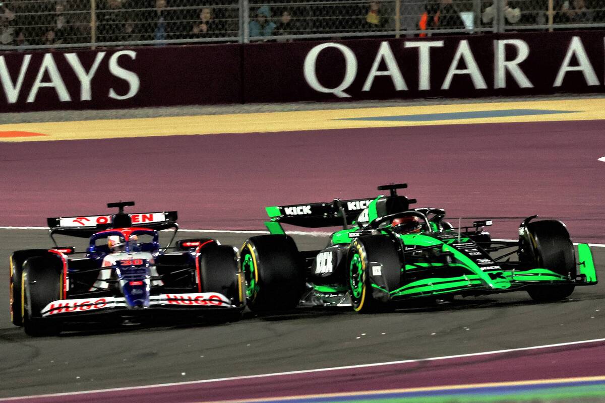 Liam Lawson was quick to offer his apologies to Valtteri Bottas after the pair came close to contact during the Qatar Grand Prix. Image: Coates / XPB Images