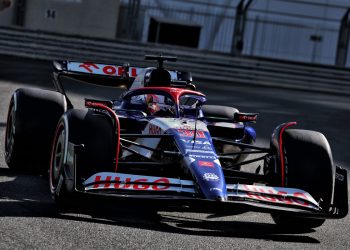 Liam Lawson completed nearly three Formula 1 race distances on the final day of the season in Abu Dhabi. Image: Moy / XPB Images