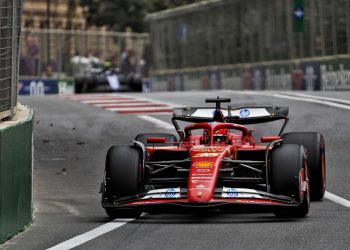 Charles Leclerc has claimed pole position for the Azerbaijan Grand Prix while Lando Norris will start from the ninth row of the grid. Image: Coates / XPB Images