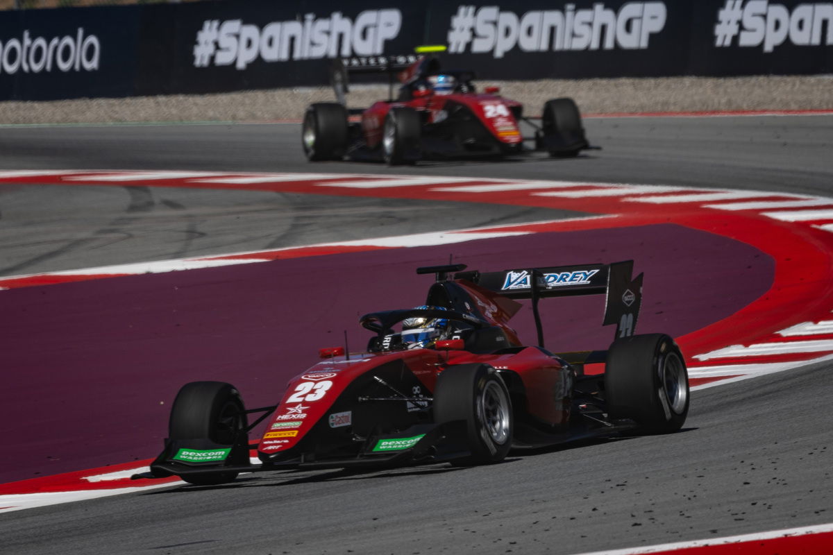 Christian Mansell has equalled his career best F3 result with second in the Feature race in Spain. Image: XPB Images