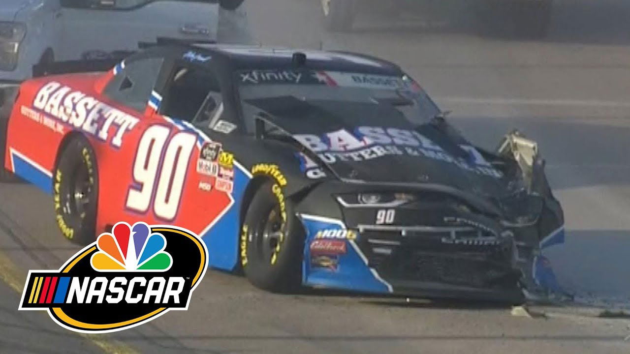 VIDEO: NASCAR crashes into track sweeper