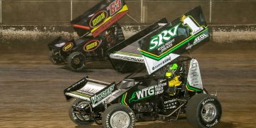 Lockie McHugh scored a hard-fought victory in Round 1 of the Brandt Sprintcar Speedweek at Murray Bridge Speedway. Image: Ray Ritter