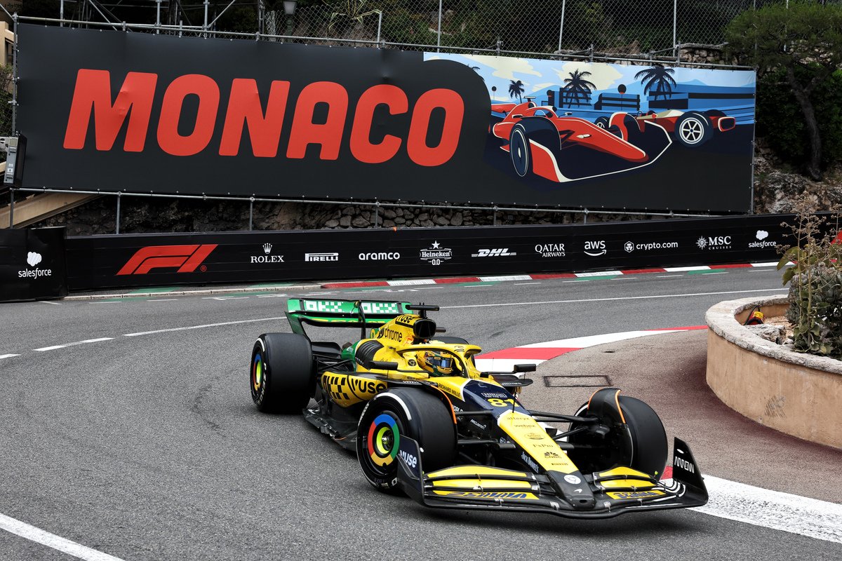 Oscar Piastri was happy to qualifying his McLaren on the front row for tomorrow's Formula 1 Monaco Grand Prix after tagging the barrier during the session. Image: Bearne / XPB Images