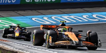 Lando Norris dominated the Dutch GP from Max Verstappen. Image: Miltenburg / XPB Images