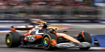 Lando Norris heads into qualifying for the Singapore Grand Prix favourite after a strong showing in final practice. Image: XPB Images