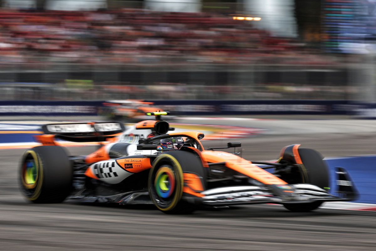 Lando Norris heads into qualifying for the Singapore Grand Prix favourite after a strong showing in final practice. Image: XPB Images