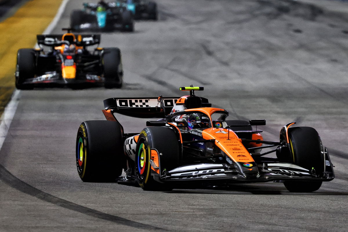 Lando Norris has obliterated the field to win the Singapore Grand Prix with ease. Image: XPB Images