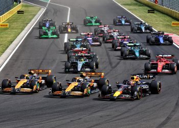 Lando Norris has ignored team orders to win the Hungarian Grand Prix from Oscar Piastri. Image: Charniaux / XPB Images