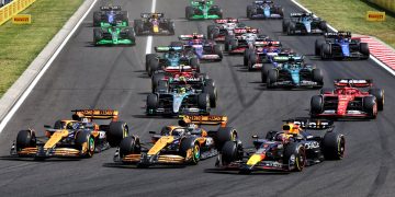 Lando Norris has ignored team orders to win the Hungarian Grand Prix from Oscar Piastri. Image: Charniaux / XPB Images