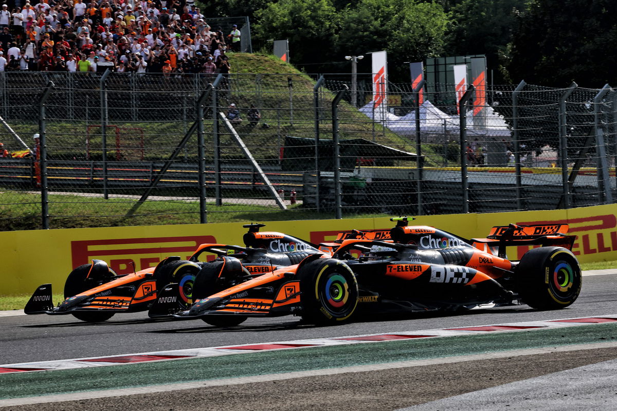 Andrea Stella has defended Lando Norris and his resistance to team orders in the Hungarian Grand Prix. Image: Charniaux / XPB Images