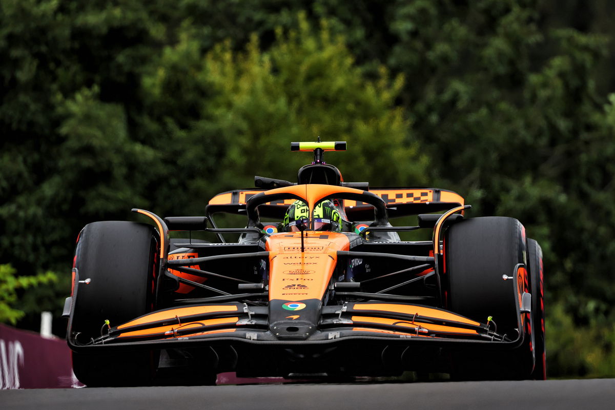 Lando Norris and Oscar Piastri headed Max Verstappen in the second hour of practice for the Belgian Grand Prix. Image: Charniaux / XPB Images