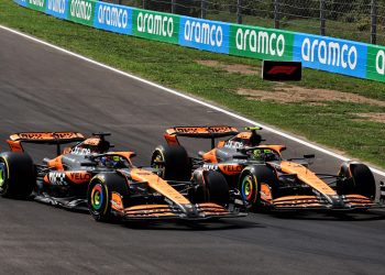 Lando Norris is in two minds when it comes it McLaren introduced team orders to help his title chances. Image: XPB Images