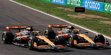 Lando Norris is in two minds when it comes it McLaren introduced team orders to help his title chances. Image: XPB Images