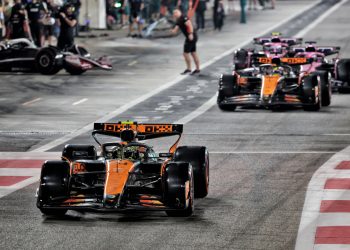 McLaren has locked out the front row for Sunday’s Abu Dhabi Grand Prix to put one hand on the constructors’ championship title. Image: Bearne / XPB Images