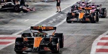 McLaren has locked out the front row for Sunday’s Abu Dhabi Grand Prix to put one hand on the constructors’ championship title. Image: Bearne / XPB Images