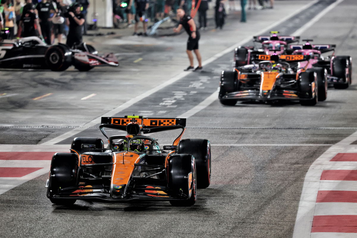 McLaren has locked out the front row for Sunday’s Abu Dhabi Grand Prix to put one hand on the constructors’ championship title. Image: Bearne / XPB Images