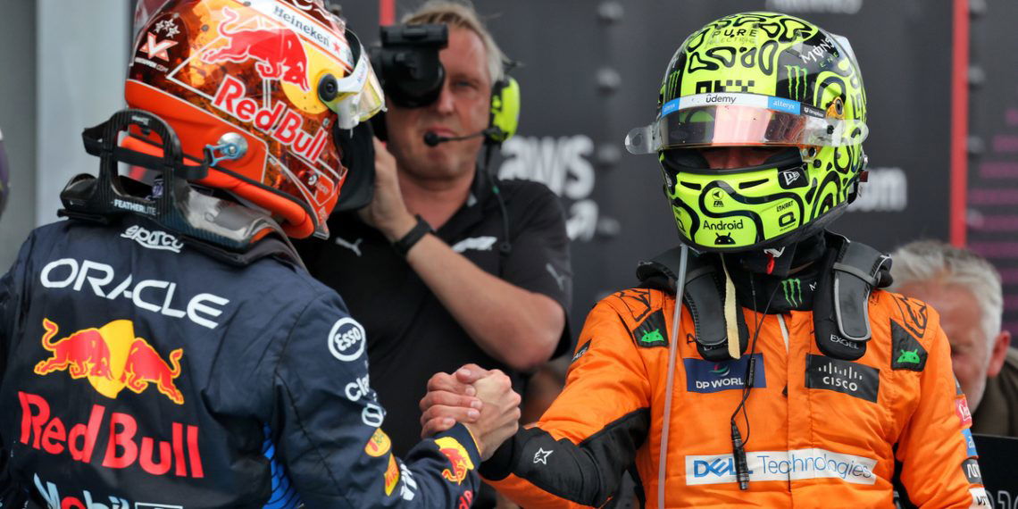 Lando Norris believes he and McLaren are capable of mounting a world championship challenge against Max Verstappen and Red Bull Racing. Image: Rew / XPB Images