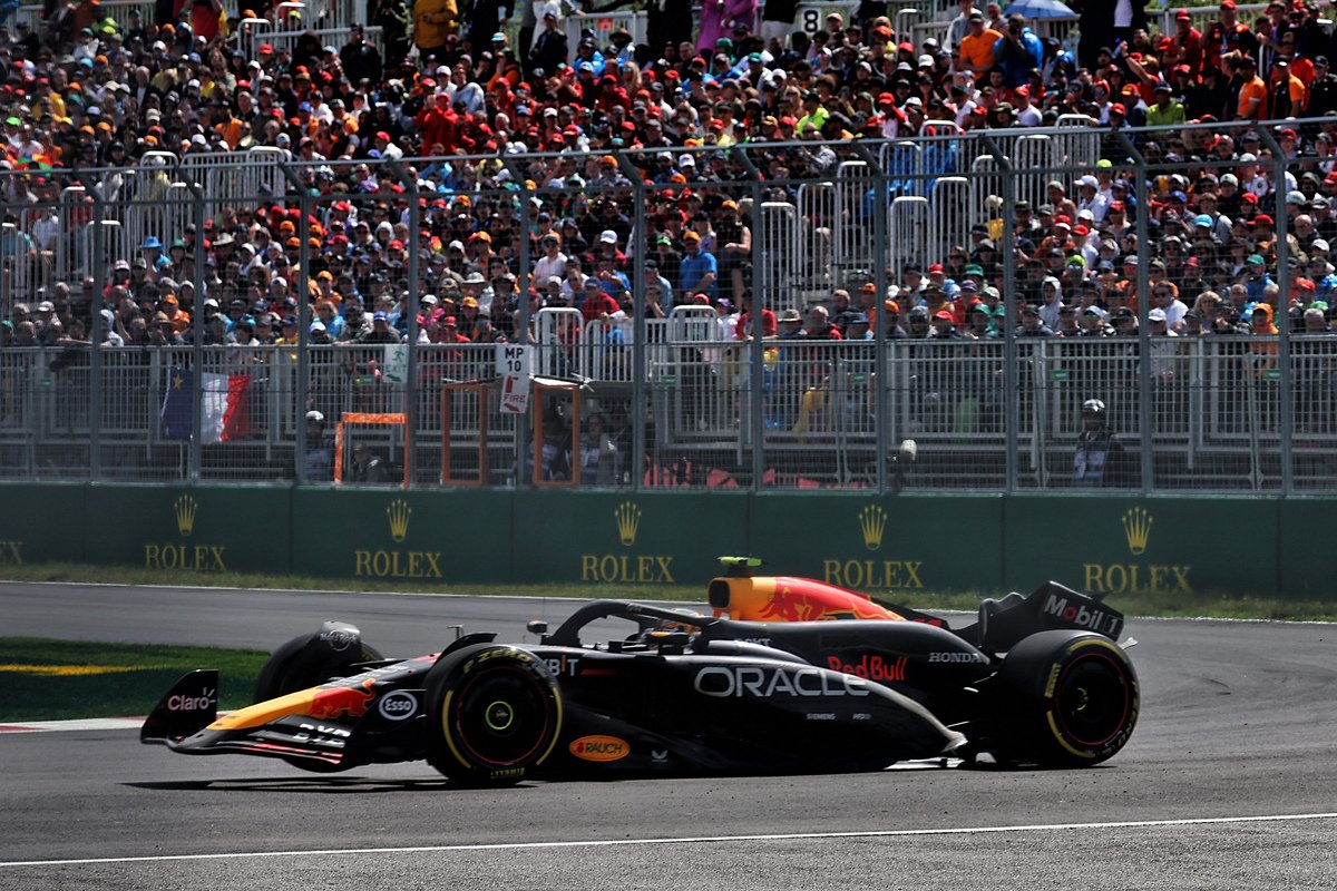Sergio Perez's dismal Canadian Grand Prix got even worse post-race after officials handed him a penalty. Image: Coates / XPB Images