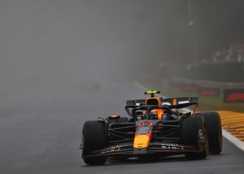 Oscar Piastri expects Sergio Perez to defend hard following his best qualifying result since China. Image: Coates / XPB Images