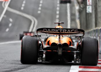 Oscar Piastri has shot down questions about McLaren’s rear wing after video emerged of it flexing in Azerbaijan. Image: Coates / XPB Images