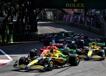 The damage Oscar Piastri sustained on the opening lap of the Monaco Grand Prix was equivalent to half a second. Image: Charniaux / XPB Images