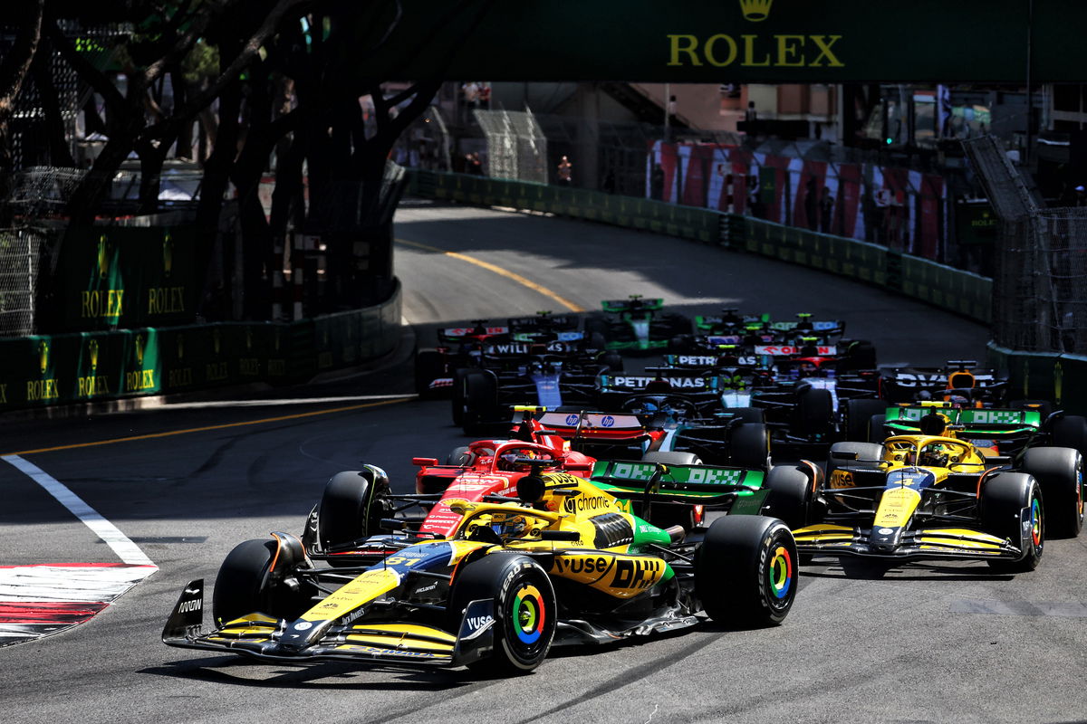 The damage Oscar Piastri sustained on the opening lap of the Monaco Grand Prix was equivalent to half a second. Image: Charniaux / XPB Images