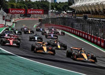 Oscar Piastri has handed Lando Norris victory in the Sao Paulo Grand Prix Sprint as McLaren delivered a one-two result ahead of Max Verstappen. Image: Charniaux / XPB Images