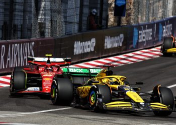 Oscar Piastri has admitted that he lost a notable amount of downforce in the opening corner stoush with Carlos Sainz in the Monaco Grand Prix. Image: Batchelor / XPB Images