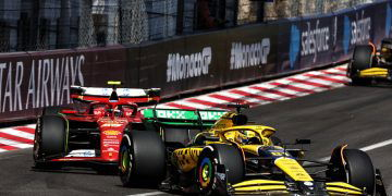 Oscar Piastri has admitted that he lost a notable amount of downforce in the opening corner stoush with Carlos Sainz in the Monaco Grand Prix. Image: Batchelor / XPB Images