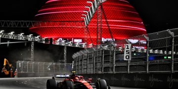 Full results from Free Practice 1 from the Formula 1 Las Vegas Grand Prix at Las Vegas Strip Circuit. Image: Price / XPB Images