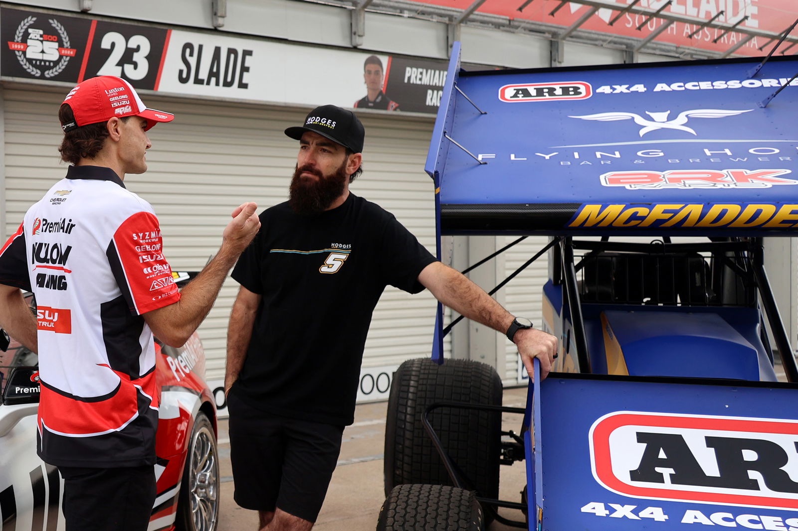 James McFadden speaks with Supercars driver Tim Slade.