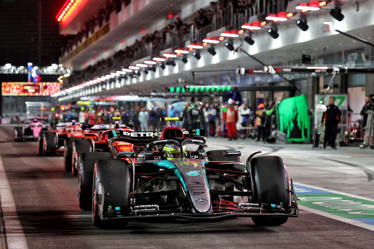 Provisional starting grid for the Formula 1 Las Vegas Grand Prix at Las Vegas Strip Circuit. Image: Batchelor / XPB Images