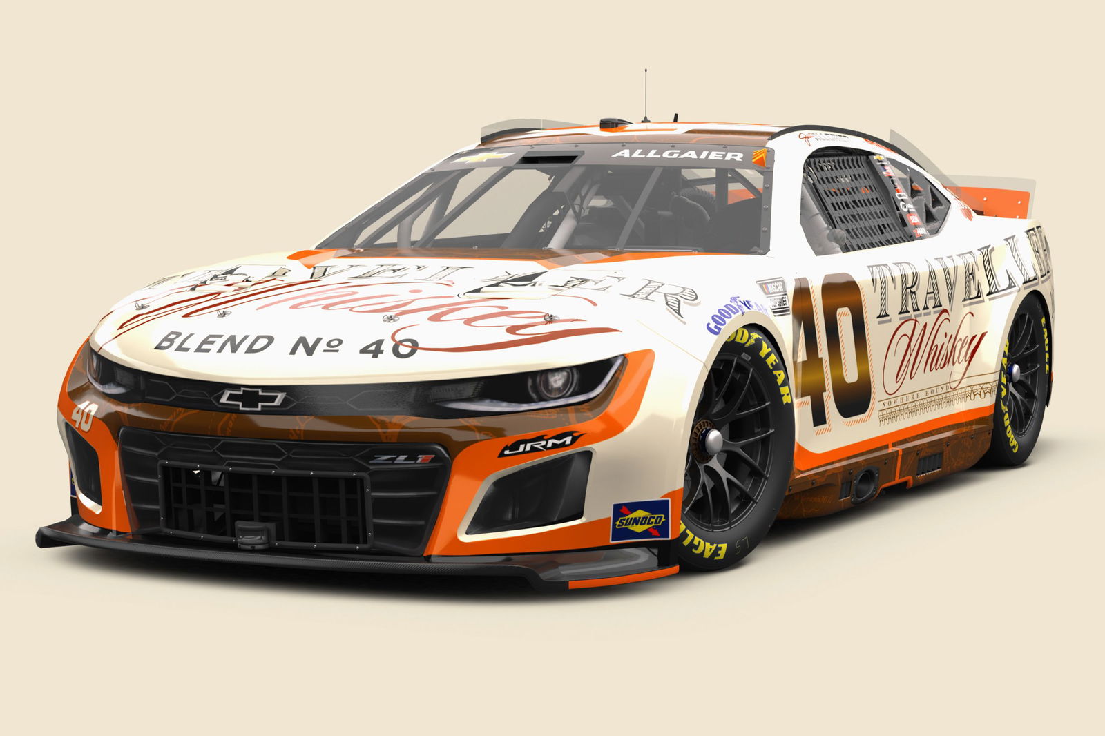 The #40 Chevrolet Camaro that Justin Allgaier will race in the Daytona 500.