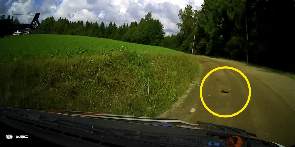 A rock ruined Kalle Rovanpera's home rally in Finland.