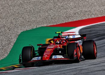 Carlos Sainz headed the final hour of practice in a session in a competitive session that saw things boil over in the final minute Image: Coates / XPB Images