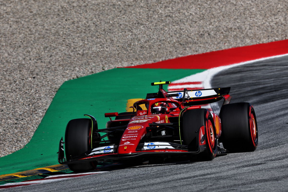 Carlos Sainz headed the final hour of practice in a session in a competitive session that saw things boil over in the final minute Image: Coates / XPB Images