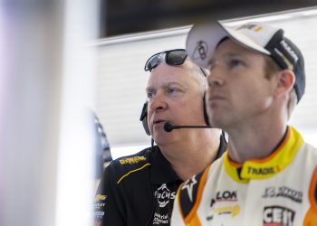 Adrian Burgess and David Reynolds during the Bathurst 500 weekend. Image: Team 18