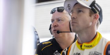 Adrian Burgess and David Reynolds during the Bathurst 500 weekend. Image: Team 18
