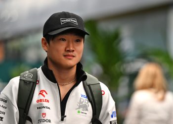 Yuki Tsunoda has revealed he was almost refused entry into the United States as he landed for this weekend’s Las Vegas Grand Prix. Image: Price / XPB Images